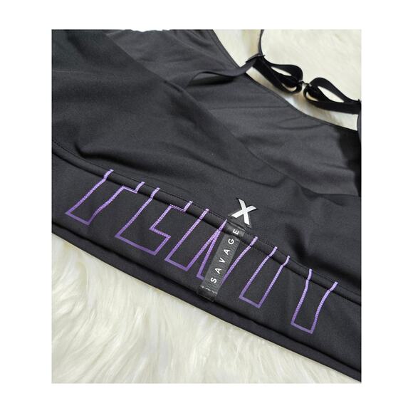Savage x Fenty Black Band-It Low Impact Logo Sports Bra NEW Women's 3X - Picture 6 of 12